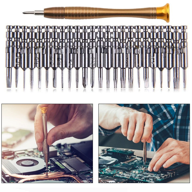 Mini-Präzisions schrauben dreher 25 in 1 Magnets atz elektronischer Torx-Schrauben dreher öffnen Reparatur werkzeug Kit für iPhone Kamera Uhr PC