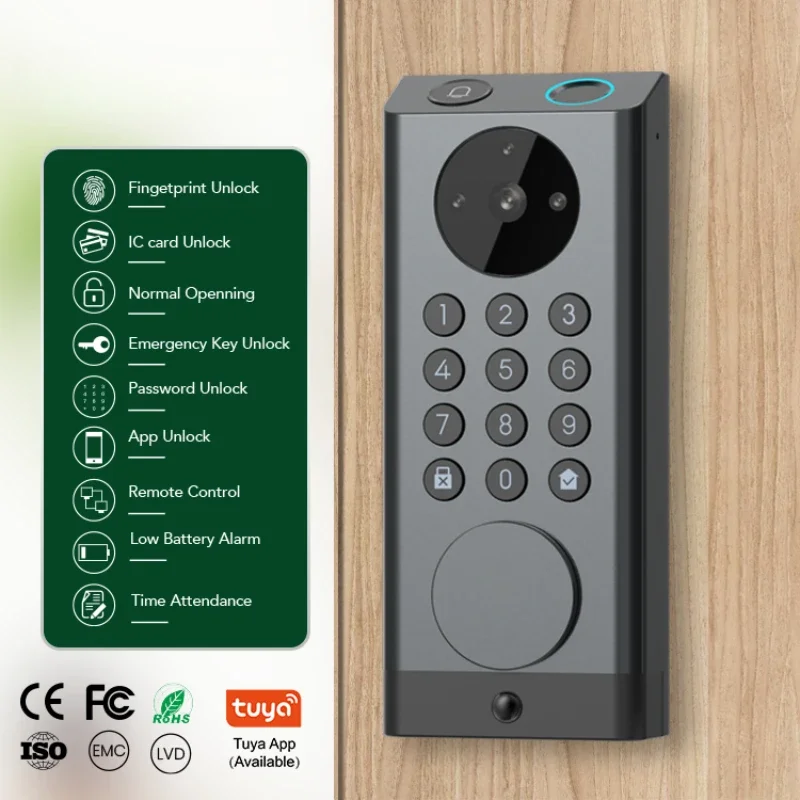 

Security 3-in-1 Camera Fingerprint Locks Digital Smart Home Safety Wiless Electronic Entry Keyless Smart Door Lock