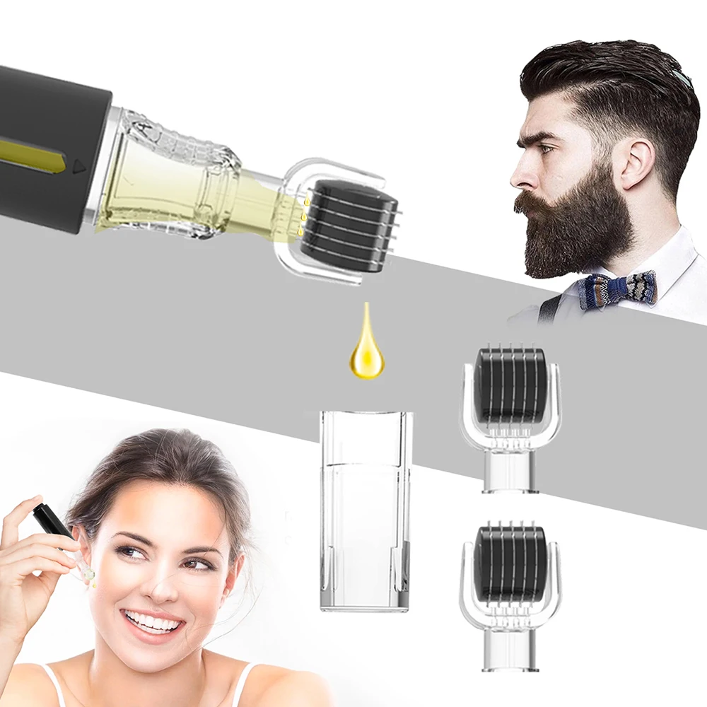 Derma Microneedle Roller pour la Croissance de la Barbe, Croissance des Cheveux, Titane, Traitement miles Jules, Soins de la Peau, Sans Sérum, 105 Pins