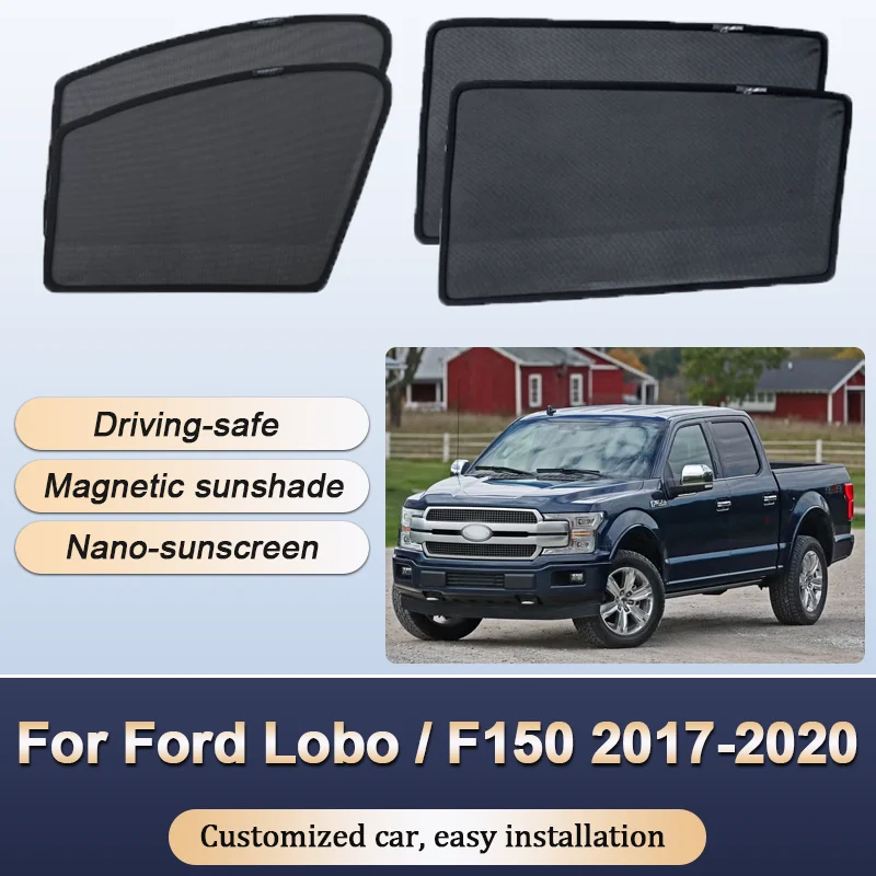 

Sun Shades For Ford Lobo F150 F-150 F-Series 2017 2018-2020 Sunshades Magnetic Privacy Protection Visor Windows Auto Accessories