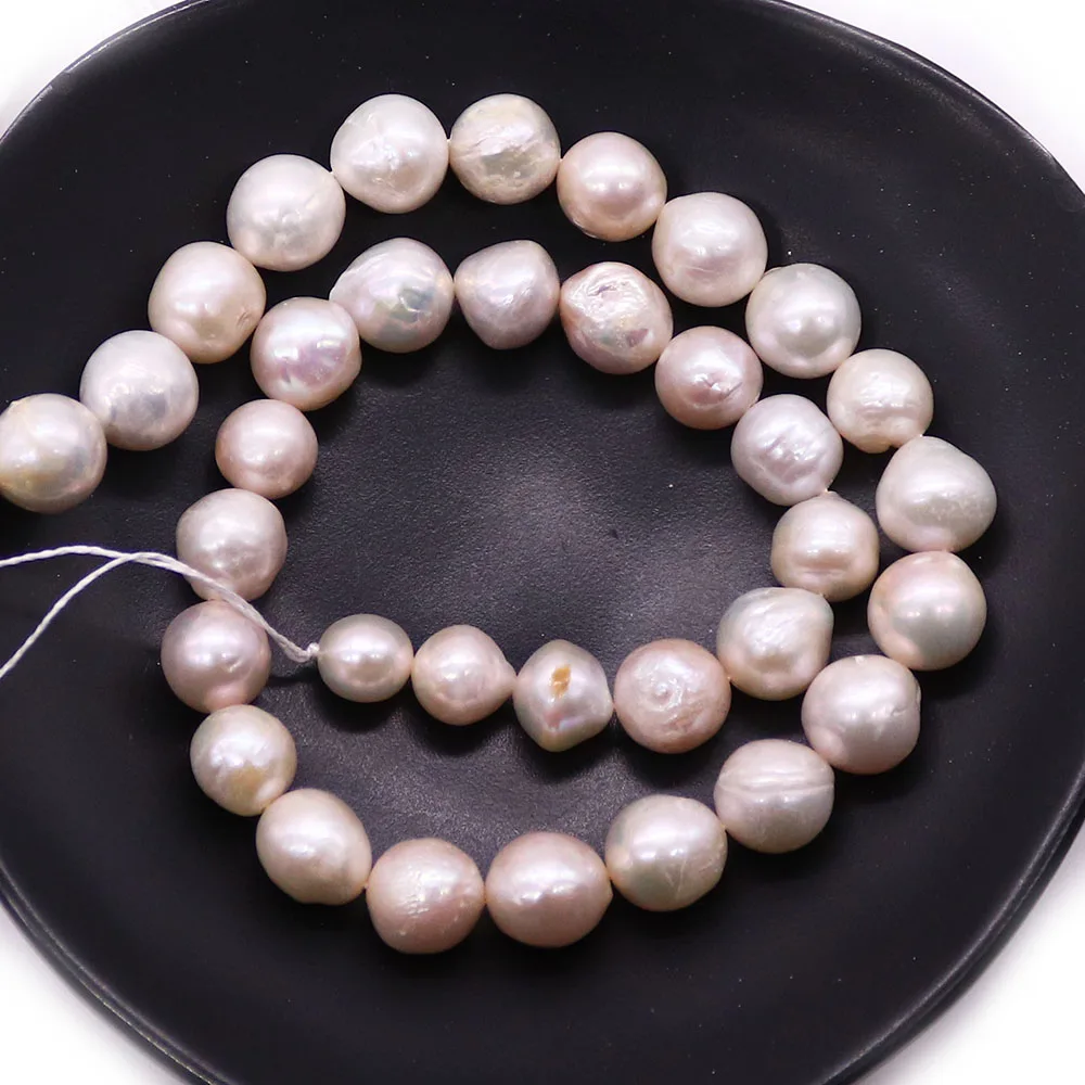 

9x9mm Baroque Style Round Edison Pearl Loose Bead Mixed-color Natural Freshwater Pearl Straight-hole Necklace Bracelet Accessory