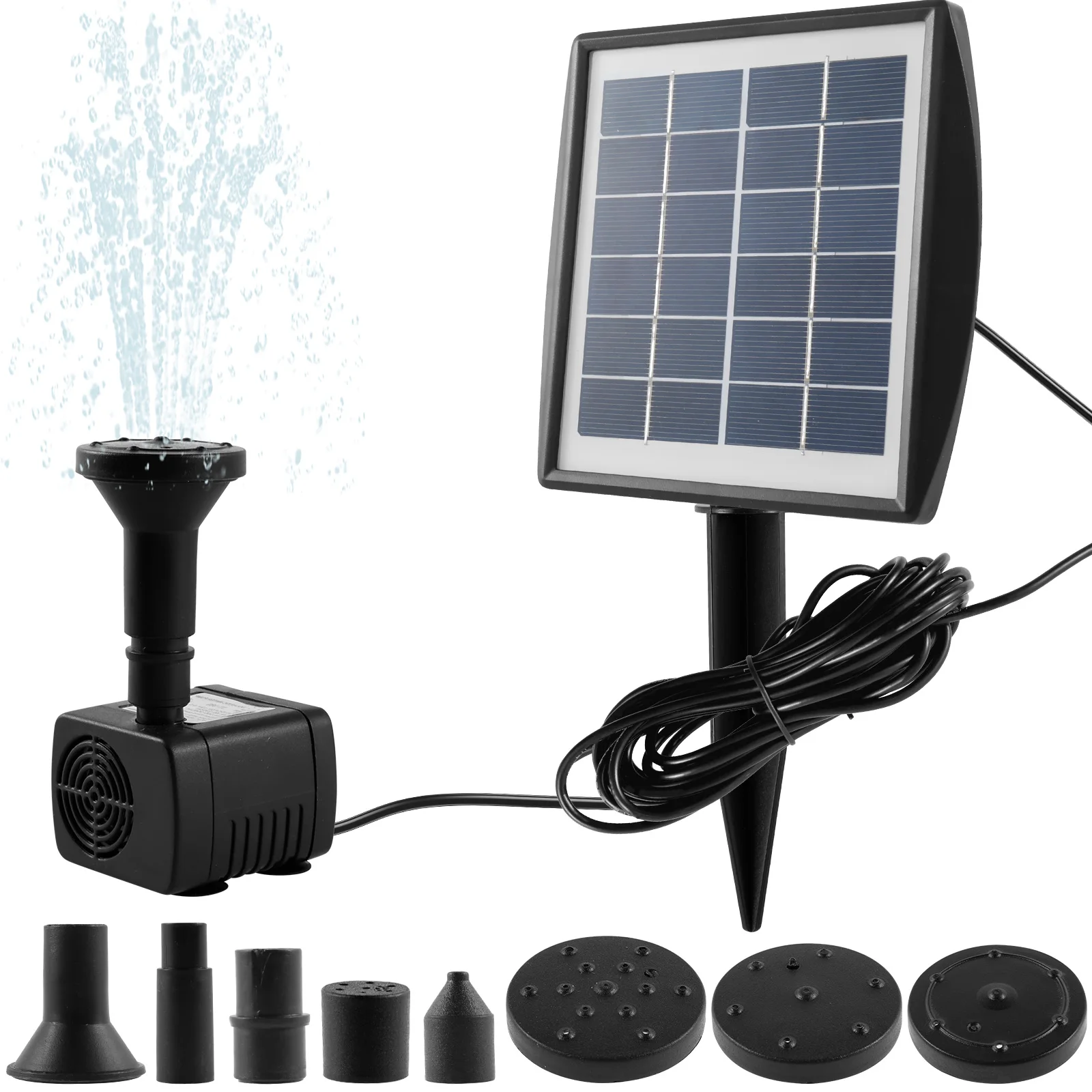 

Solar Fountain Pump with 6 Nozzles High-Efficient Solar Water Feature Pump Eco-Friendly Solar Water Pump Fountain DIY Solar