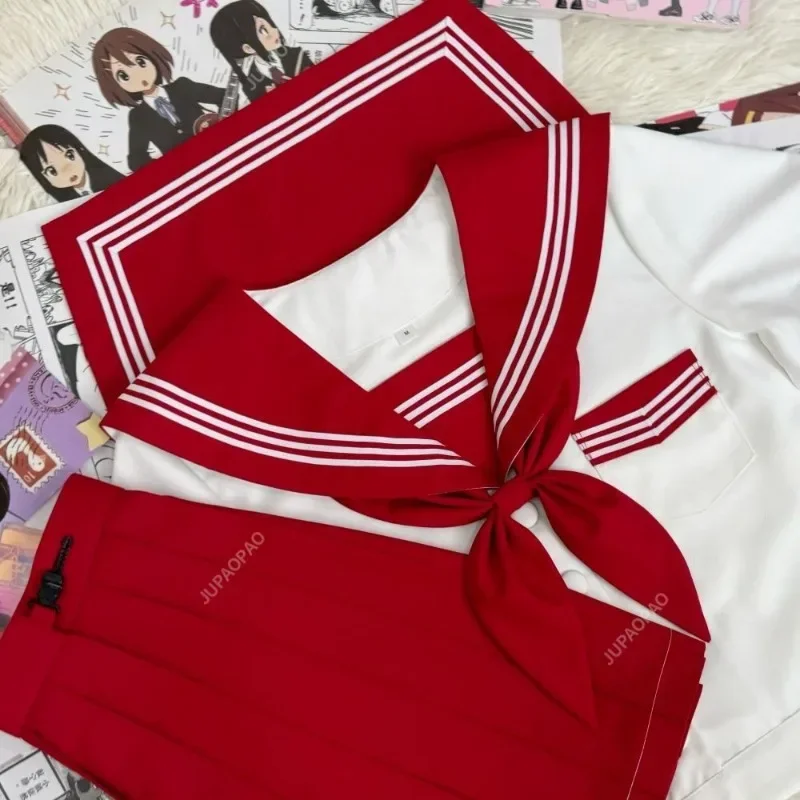 Grande uniforme scolastica giapponese Ins Style Jk Uniform Bow Gonna a pieghe Set Studente giovanile Abito da marinaio Set da donna a maniche corte