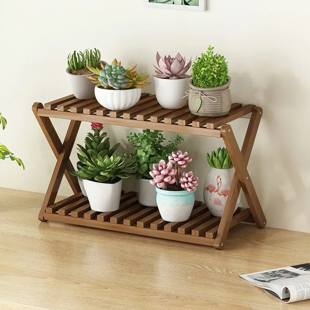 Soporte de madera multicapa para plantas, estante de exhibición para macetas de flores, organizador para sala de estar, muebles de exterior