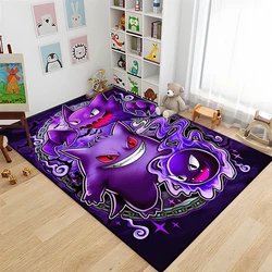 Pokémon Gengar Print Cartoon Large Area Rugs Carpet for Home Living Room Children's Bedroom Sofa Non-slip Kids Doormat Decor Mat