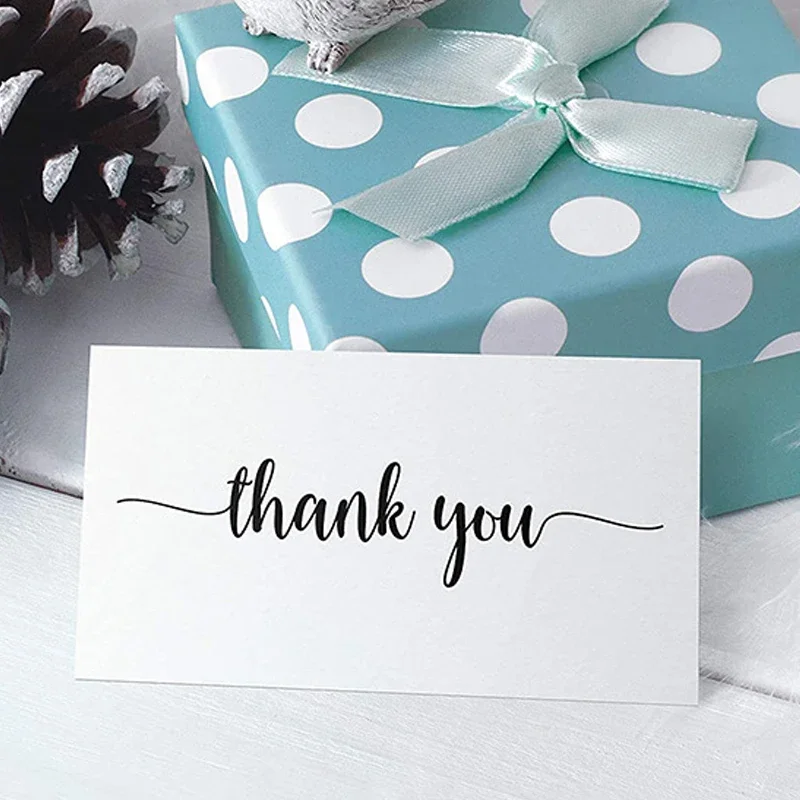50pcs White Thank You for Your Order Card Custom Write Your Business Card Small Business Gifts Decoration Goods Follow Card
