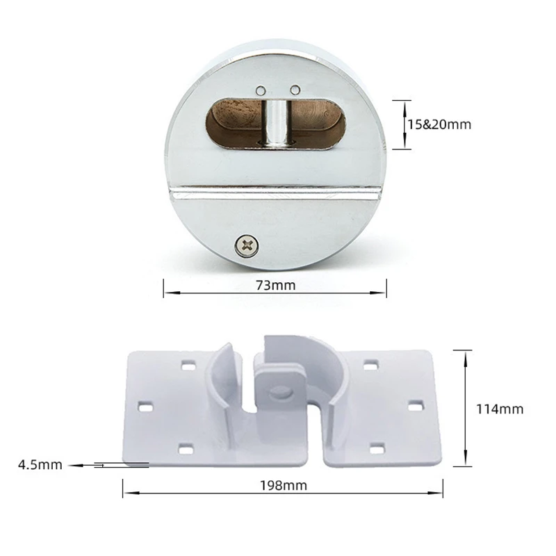 Universal Container Warehouse Lock Shackle Padlock Set with Base Round Steel Lock with Key Trailer Tailgate External Lock