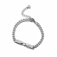Bracelet gravé personnalisé en acier inoxydable, souvenir de couple, bijoux à la mode pour fixe, 10 pièces 5