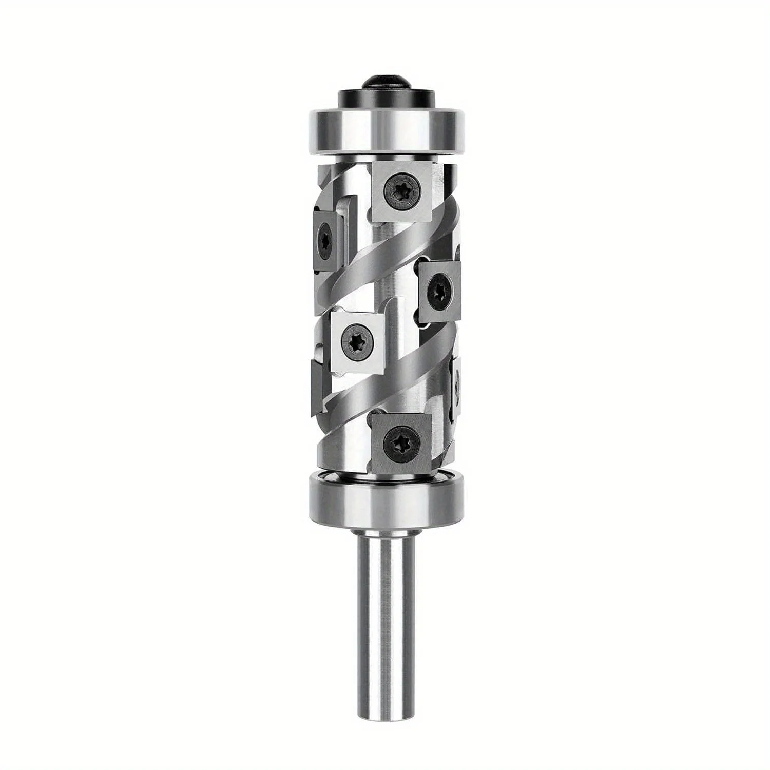 Top&Bottom Bearing Flush Trim Router Bit 1/2 Shank with 12PCS Carbide Inserts Woodworking Templates Patterns Bits Industrial Gra