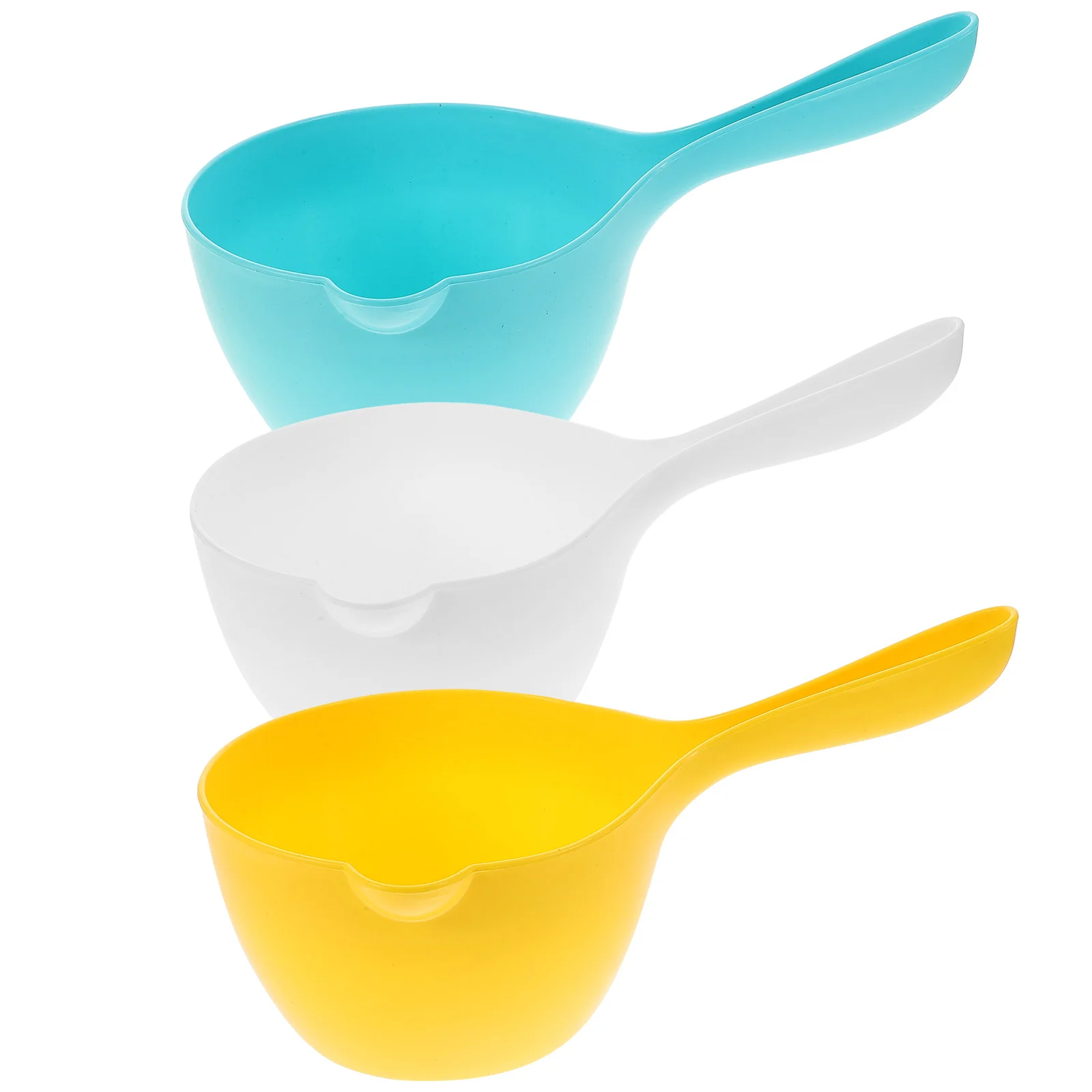 

3 Pcs Shampoo Spoon Plastic Ladle Water Dipper with Handle Household Bath Ladles Plants Watering for Home Child Kitchen