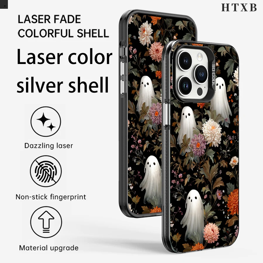 Capa de telefone fantasma crisântemos para iPhone 17 a 11 Pro Max Plus