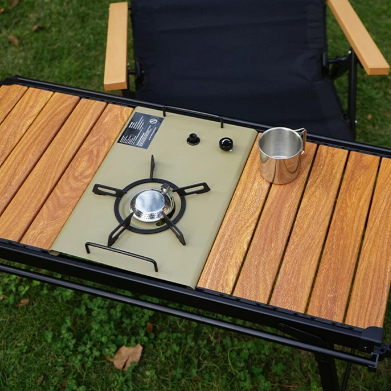 Outdoor Aluminium Alloy Plate Table Egg Roll Table Camping Folding Portable Liftable Picnic BBQ Table IGT Mobile Kitchen Table