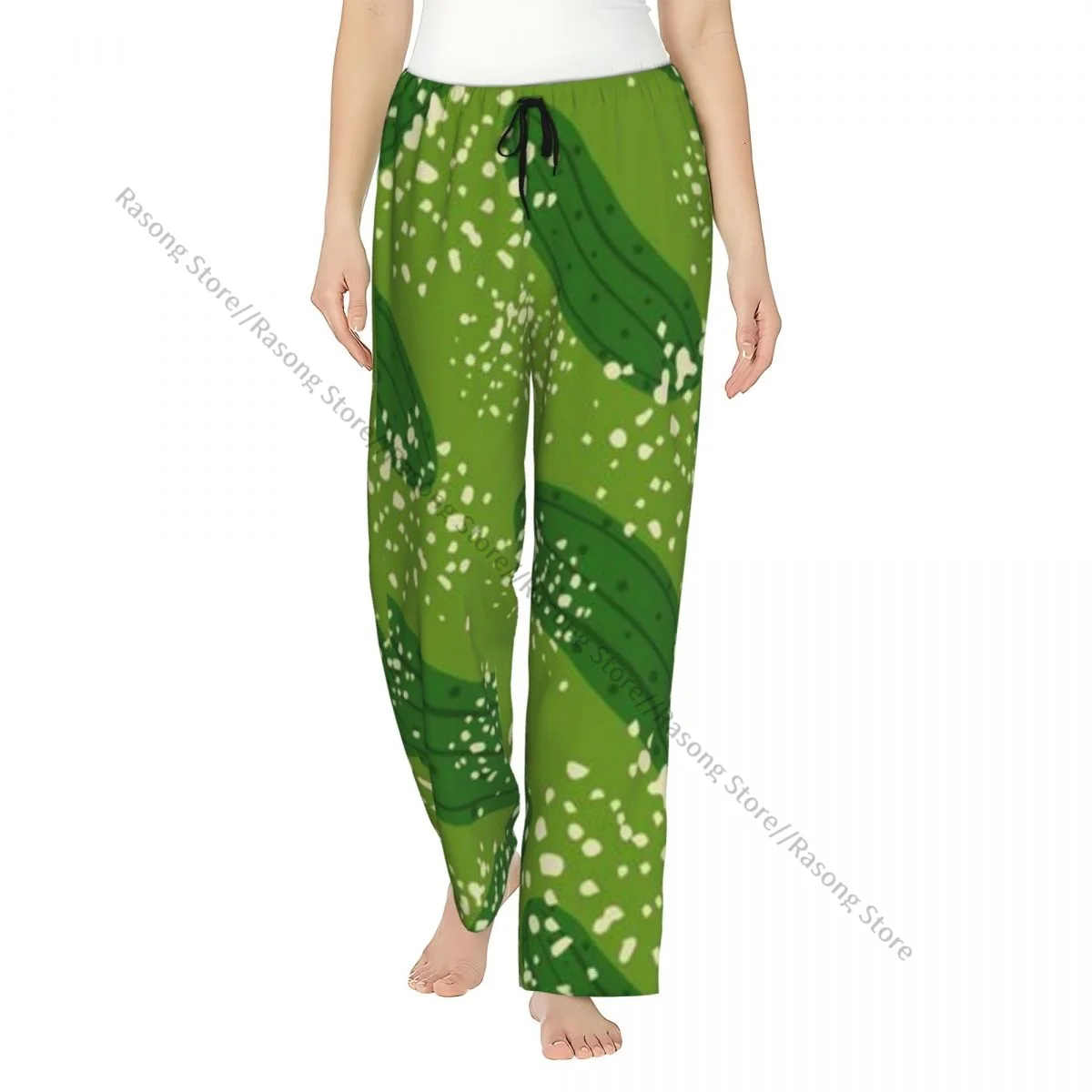 

Женские спальные брюки с абстрактным огурцовым фоном для зимних ночей