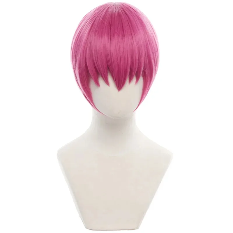 HOLOUN Ranma 1/2 Anime Ranma Saotome Cosplay Wig Rose-red Rose Net Synthetic Fiber Adjustable Size Heat Resistant Female