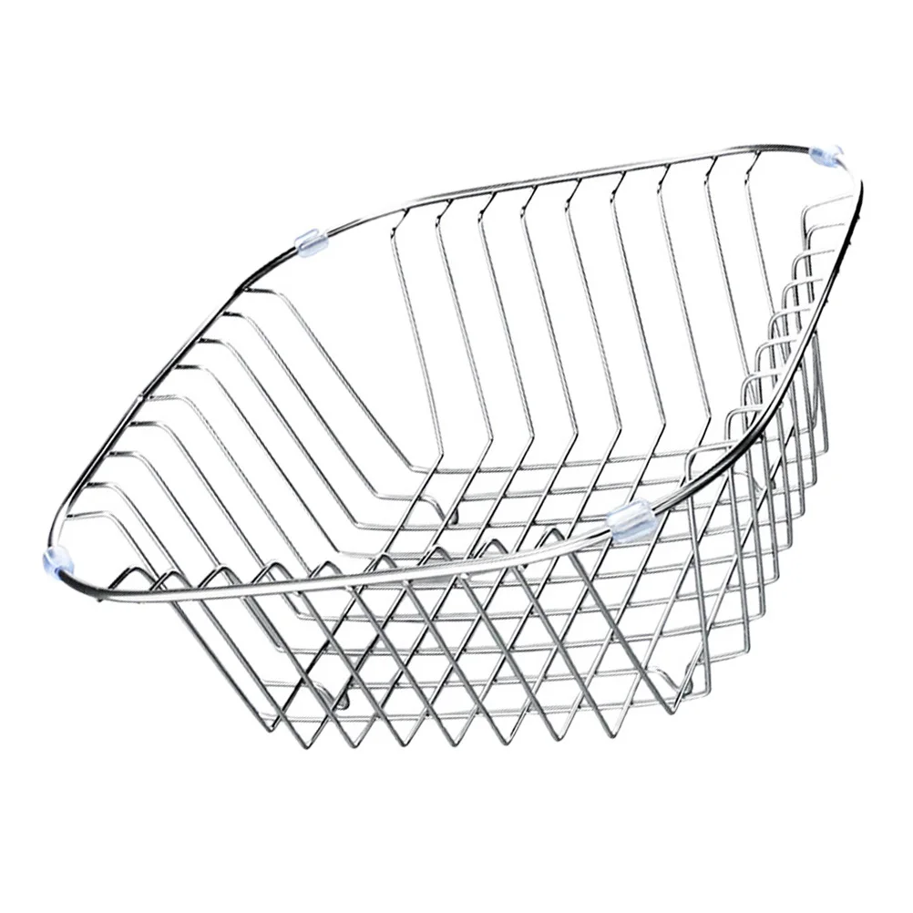 

1Pcs Stainless Steel Drain Basket Dish Drying Basket Utensil Holder Kitchen Drainer Storage Organizer Space Saving Sink