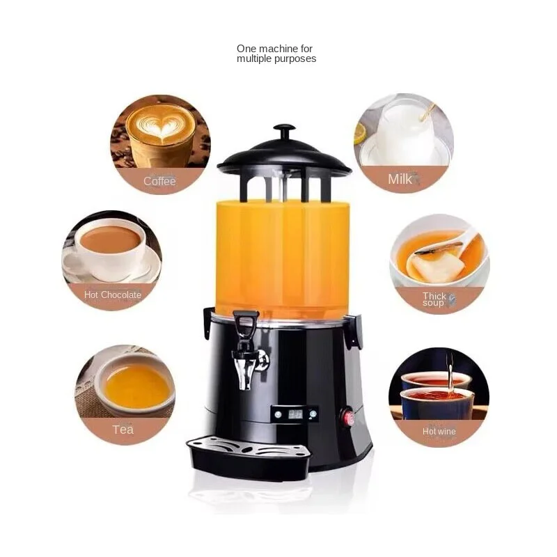 

New 600W 10L Commercial Hot Chocolate Warmer Electric Hot Drink Mixer Coffee Milk Wine Tea Machine