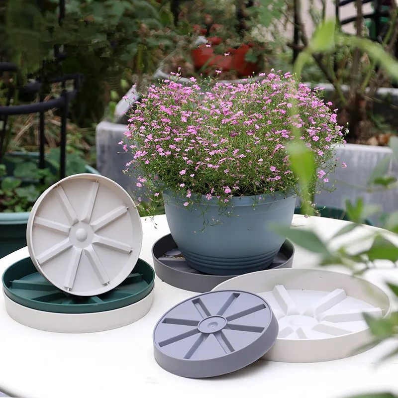 Capable of Storing Water Pot Tray Round Resin Flower Pot Tray Drip Tray Outdoor Indoor Tree Flower Planter Stand Garden Supplies