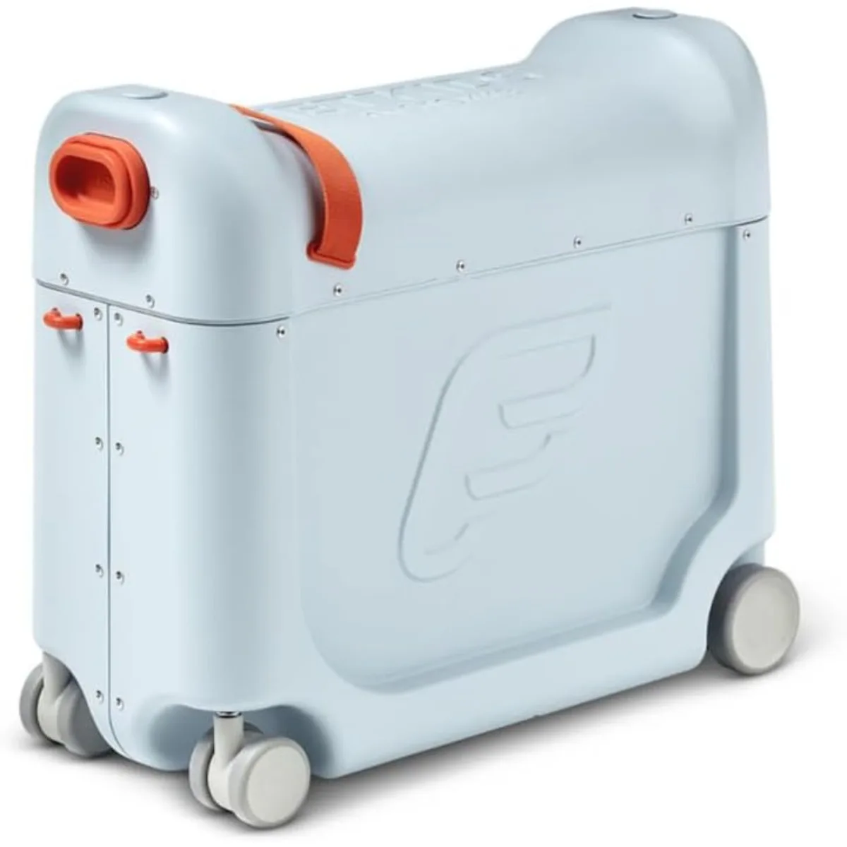 

JetKids by Stokke BedBox, Blue Sky - Kid's Ride-On Suitcase & In-Flight Bed - Help Your Child Relax & Sleep on the Plane