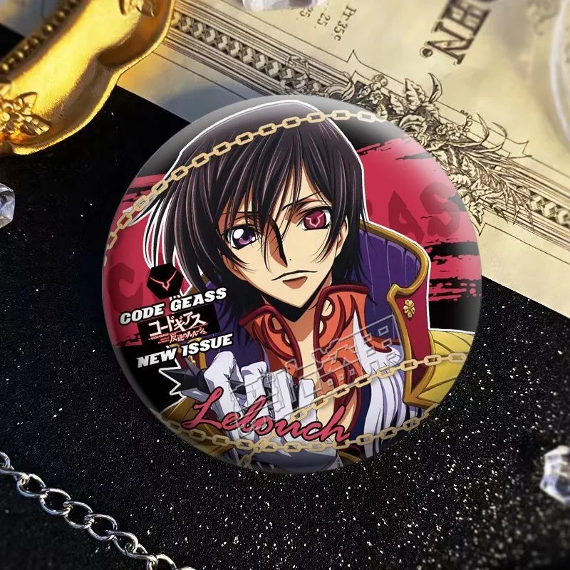 Anime Cartoon CODE GEASS Lelouch Knight of Seven Badge Brooch Backpack Decoration Clothes Chest Ornament Collect Girls Gift Toys