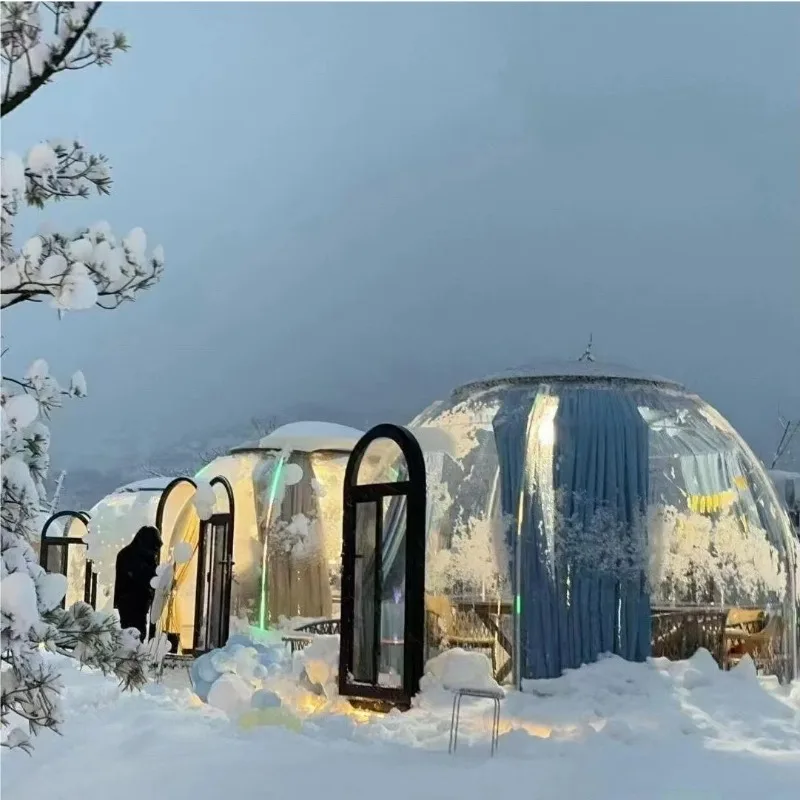 Transparent Deluxe Outdoor Bubble House Star Room Igloo Deluxe 8 Person Dining Room