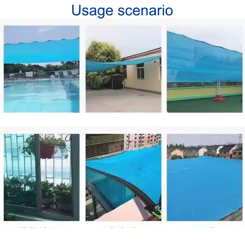 12Pin Blue Shading Anti-UV Sunshade Net Garden Succulent Plants Cover  Fence Privacy Screen Outdoor Swimming Pool Sun Shade Net﻿