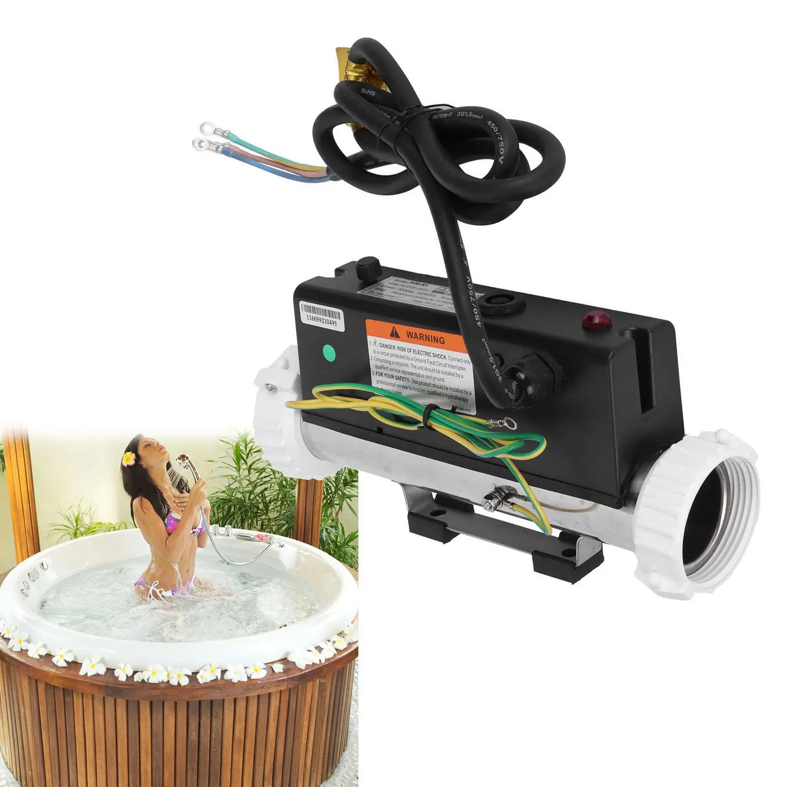 سخان مياه كهربائي بدون خزان 2KW 3KW لحوض الاستحمام وحوض السباحة مع نظام تداول ترموستات مقاوم للماء لـ h20 -R1 H30-R1