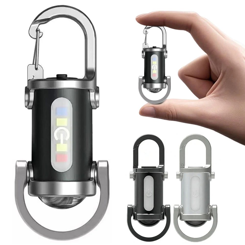 1200LM Super Bright Mini Keyring Torch LED Rechargeable Key Ring Torch for Outdoor Camping