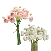 Ranunculus Artificial Flowers 24Pcs Faux Silk Peonies Bulk Flowers For Vase Rose Photography Props Wedding Bride Holding Bouquet 2
