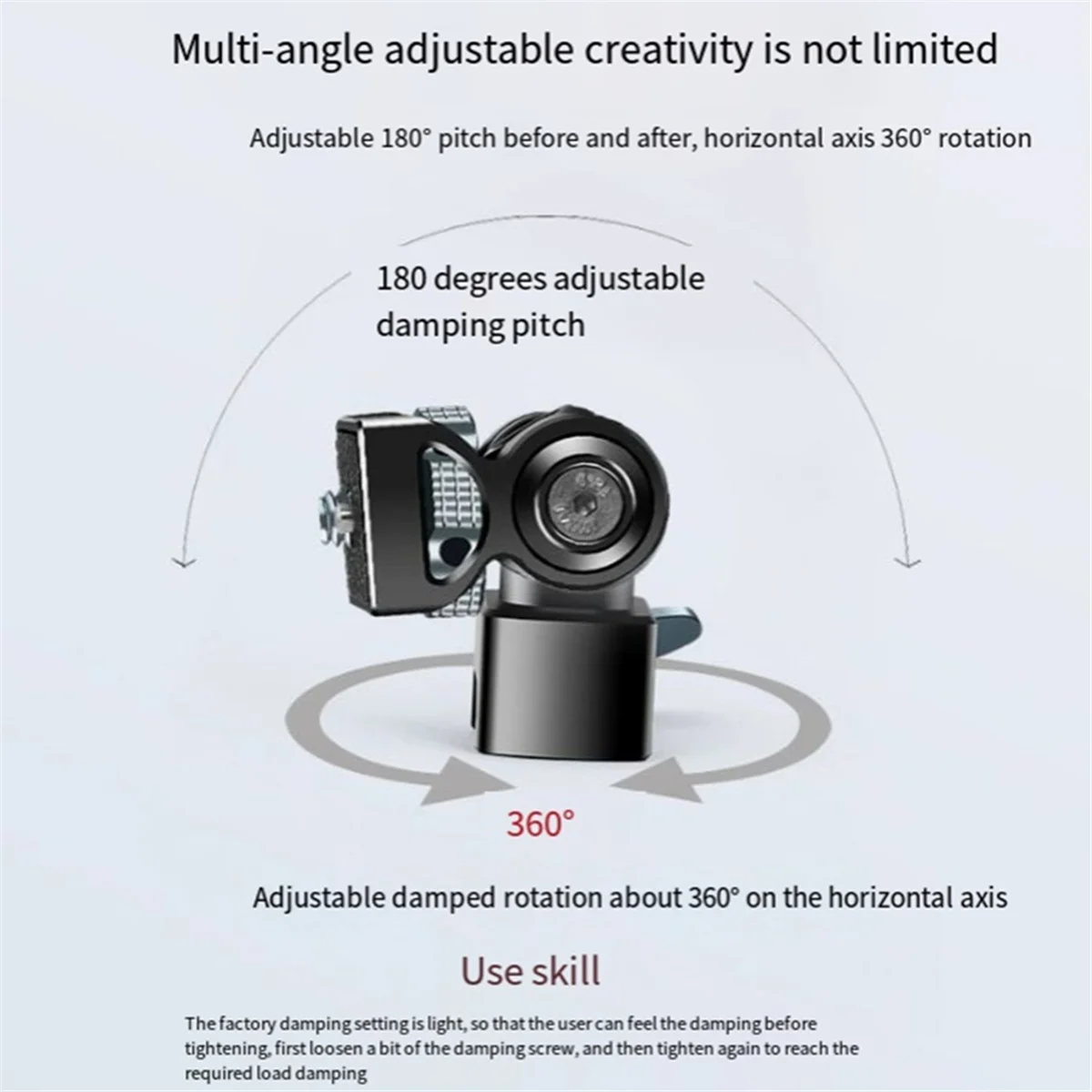 A04R-Universal Nato Clamp Quick Release Camera Field Monitor Mount Holder 360 Rotation 180° Tilt for DJI RS Phone Mic Light
