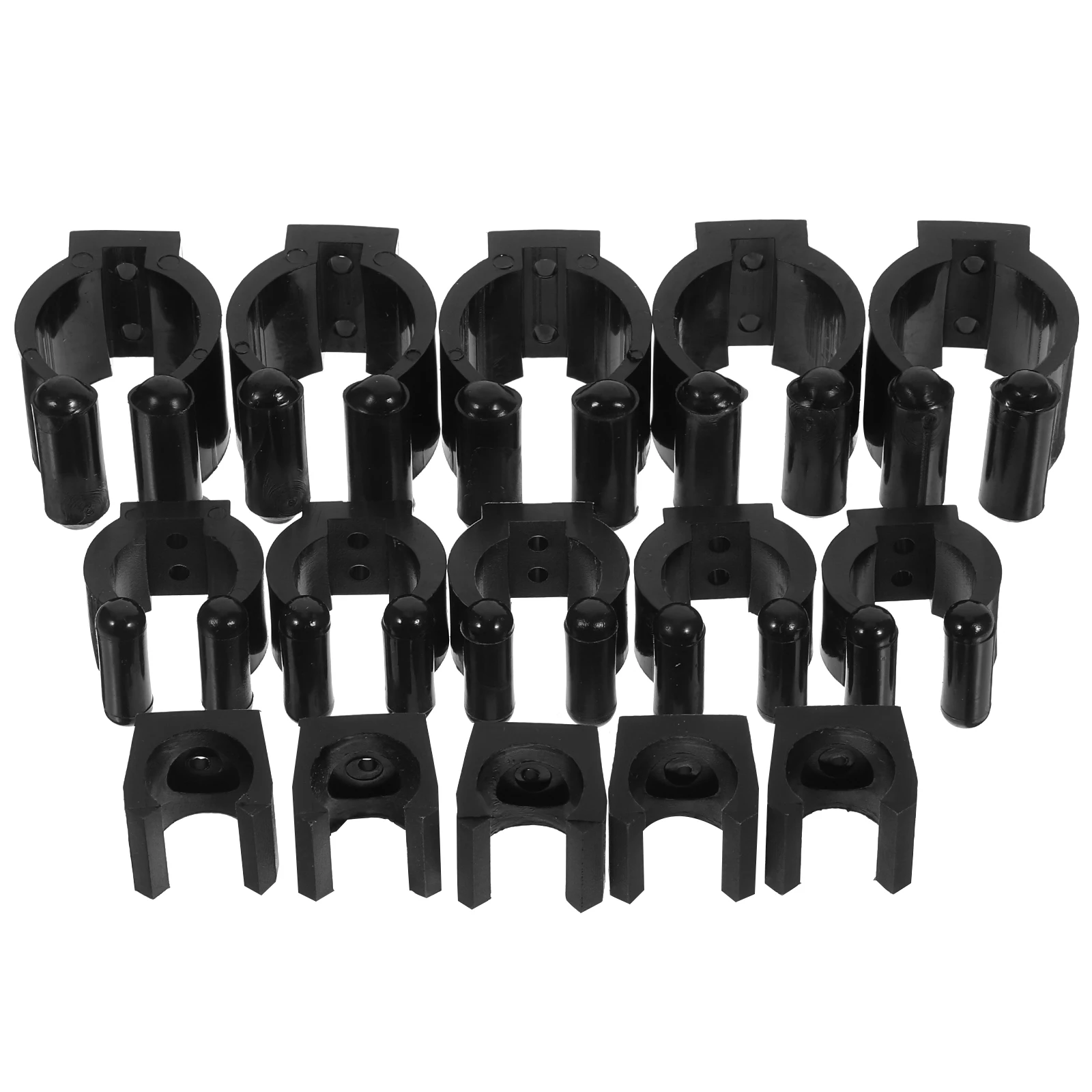 

15 Pcs Wall Positioning Clip Cue Fishing Pole Rod Racks Black Pp Holder