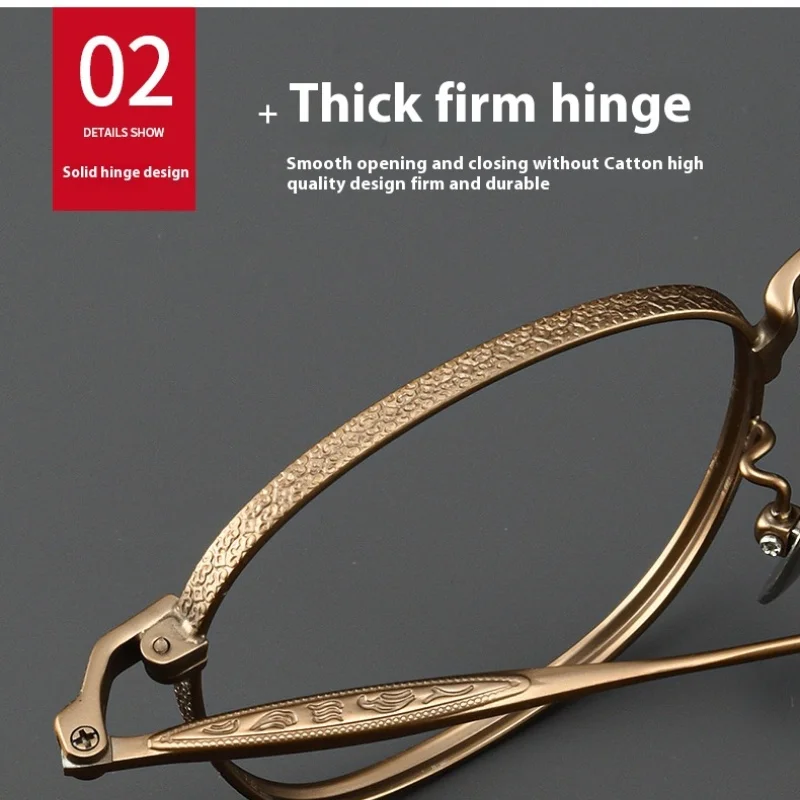 Gafas graduadas Retro talladas de alta calidad de titanio para hombres y mujeres con montura de gafas progresivas para miopía gafas ultraligeras