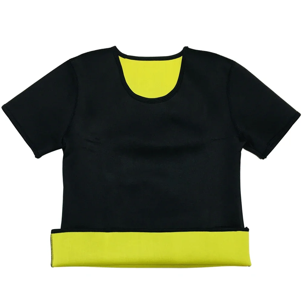 Women Slimming Short Sleeves Sauna Suits Hot Sweat Tops Modeling Belly Reducing Waist Trainer Fat Burning Weight Loss Shirts