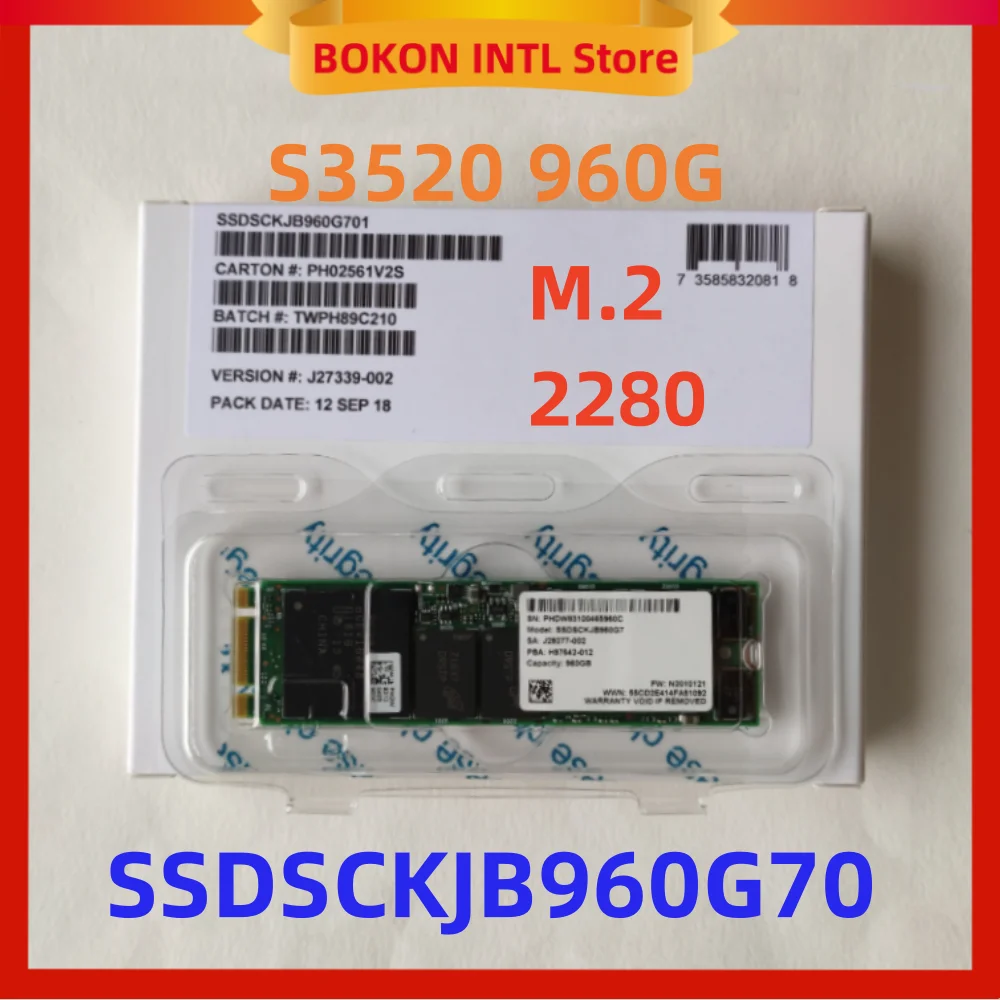 New and unopened SSD S3520 960G M.2 2280  Enterprise level Solid State Drive for Intel SSDSCKJB960G701