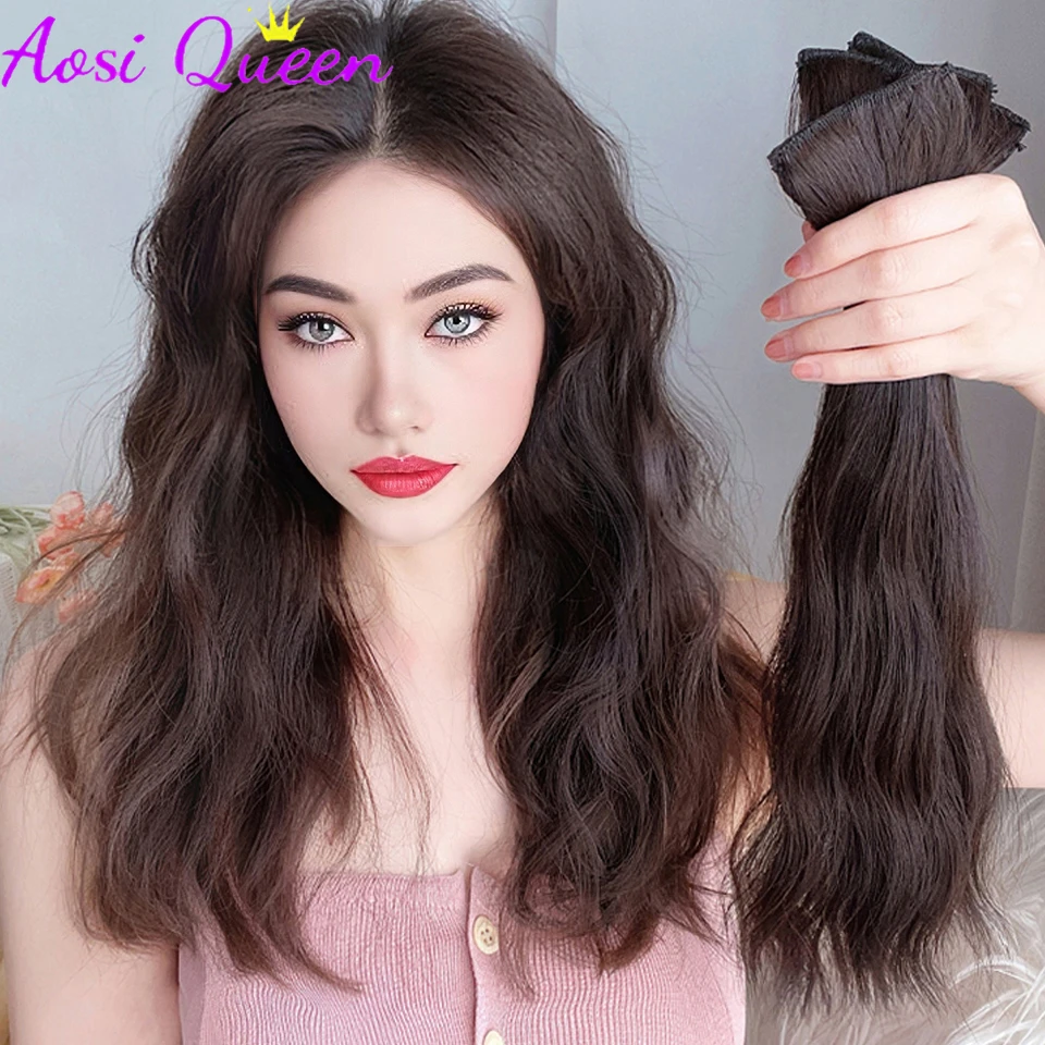 AS Wig Piece Female Fluffy Curly Hair Pad Hair Piece Increase Hair Pad On Both Sides Of The Top Of The Head Hair Root Extension