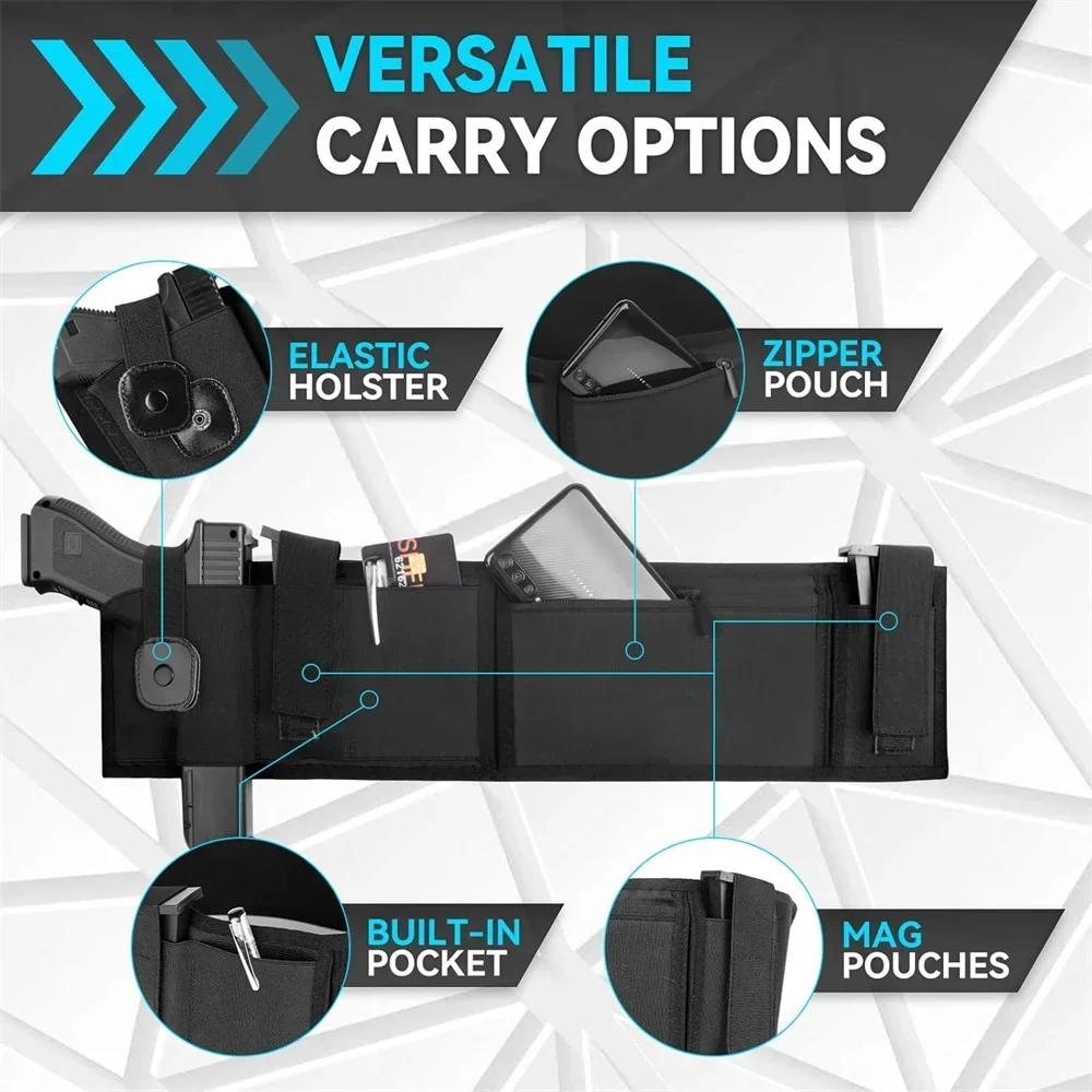 New Belly Band Gun Holster Concealed Carry Waist Band Pistol Holster Magazine Bag Belt Holster Outdoor Hunting Fitness Defense - Image 4