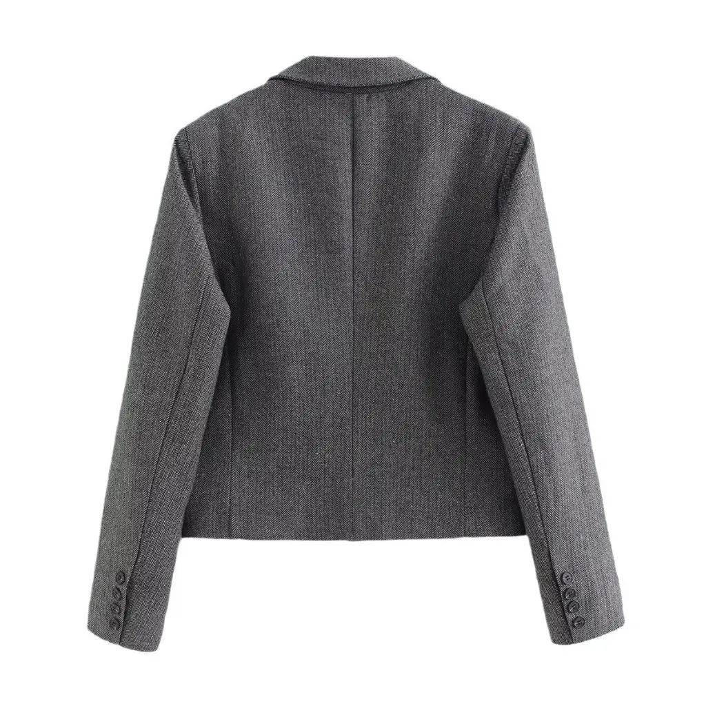 

Winter Fashion Women's Herricklehead Twill Blazer Wide Pleated Midi Dress Set Cross Border C45066