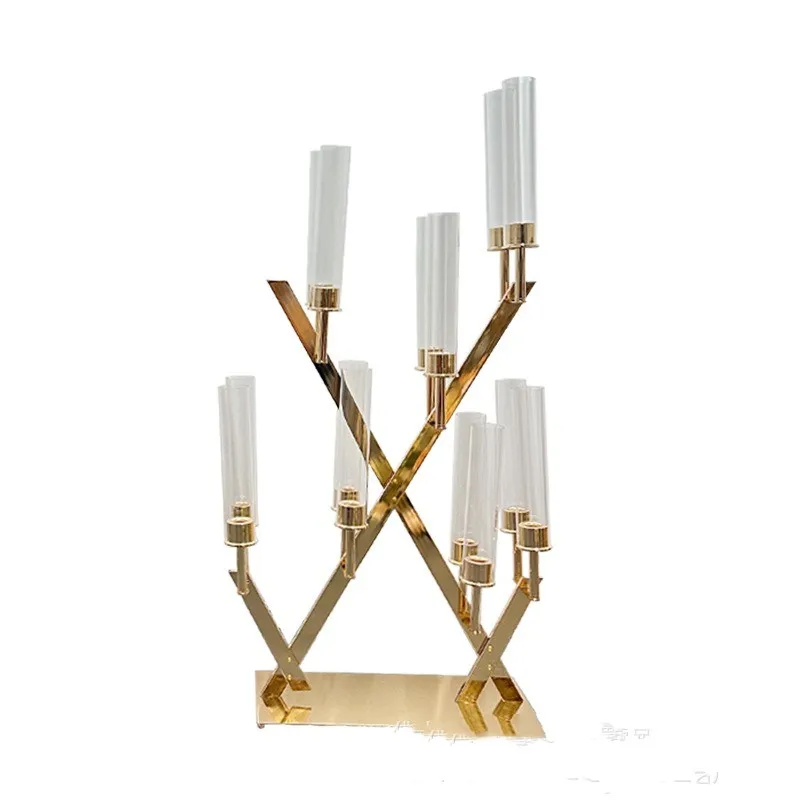 10 Stück 14-Kopf-Kerzenhalter aus Metall, Tischdekoration, Säulenständer, Partyvase, DIY-Dekoration – Detail 5
