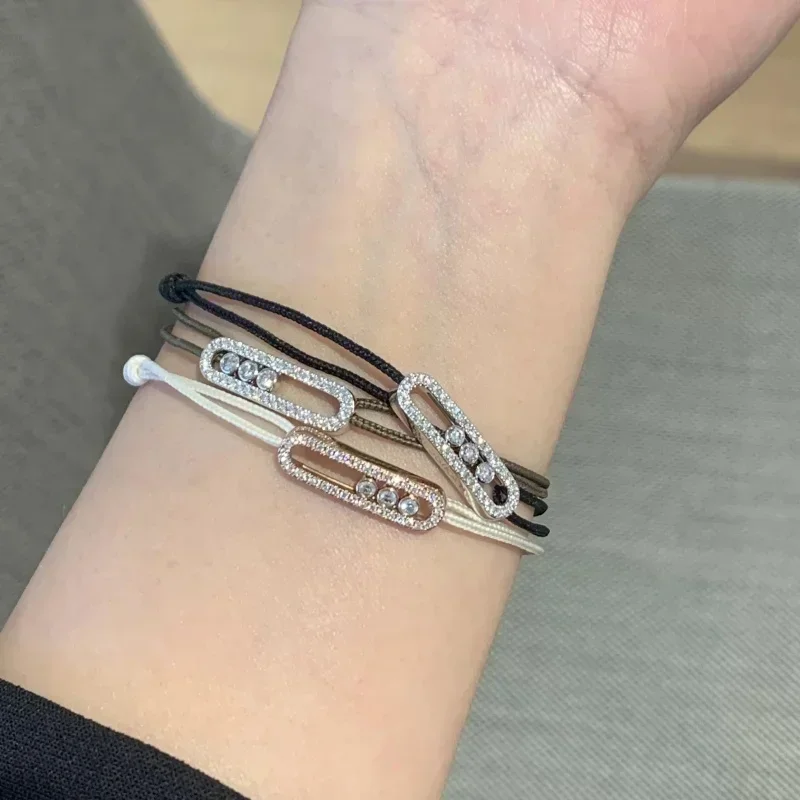 

CARE-Bracelet en argent 925 avec буcle en ULde diamant pour femme, pierre mobile, manteaux divers, cadeaux solutions и minimali