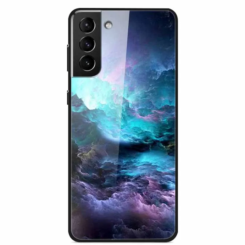 Tempered Glass Phone Cases for Samsung Galaxy S21 FE S20 S22 Plus Ultra 5G S 21 22 23 24 S23 S24 S24FE Cover Hard PC Back Shell