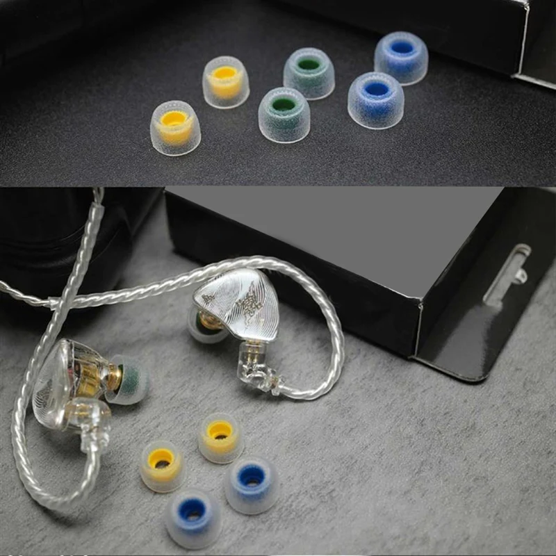 3 Pairs Wide Bore Ear Tip, Replacing Eartips, In-Ear Earphones Silicone Noise Isolating  Grade Earplugs