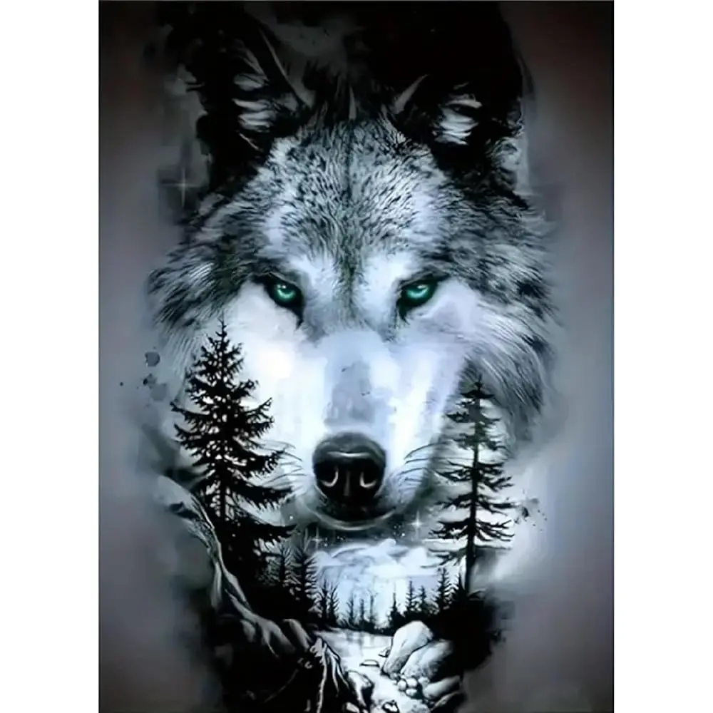 

Наборы для алмазной вышивки Wolf Diamond Art для взрослых, наборы для алмазной живописи DIY с животными для начинающих, 5D алмазные стразы с полным заполнением.
