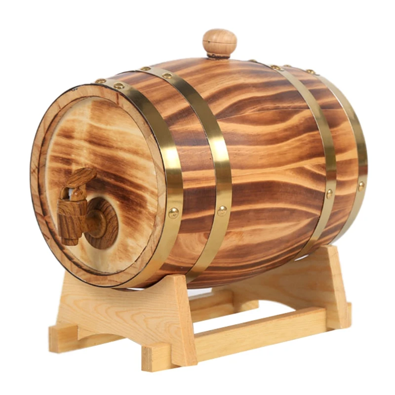 Oak Barrel, 1.5 L / 3 L Oak Storage Barrel Built-in Foil Liner to Store Your Own Whiskey, Beer, Wine, , ,C