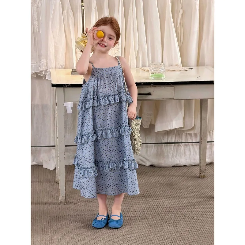 

Girls' camisole dress 2026 countryside style small fresh floral for baby girls summer princess dress