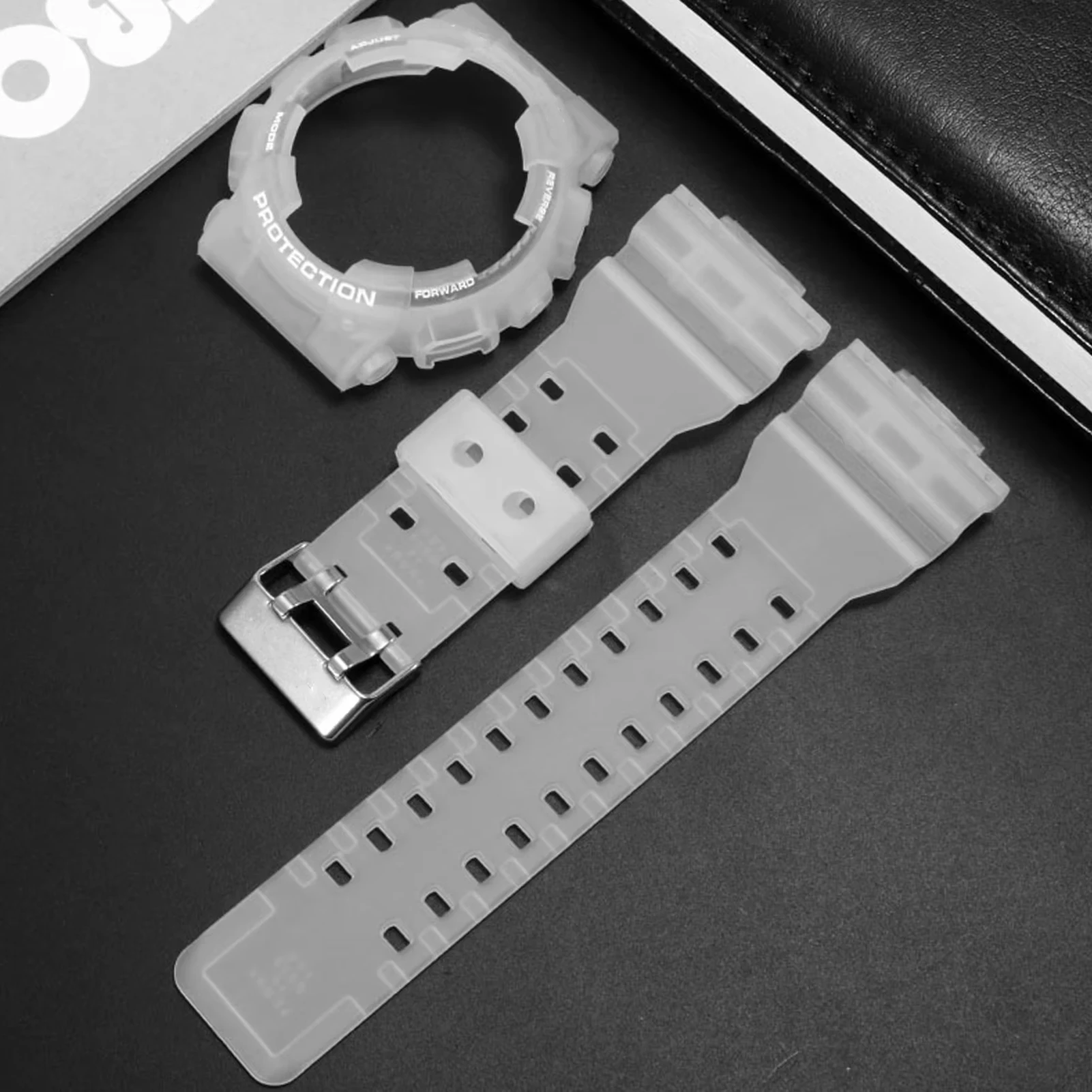 Watch Bezel Accessories Transparent Watch Strap Case For GSHOCK Resin GD 120 GA 100 GA 110 GA 100C Men Silicone Watchband