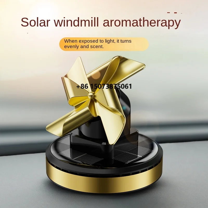 Modern Solid Windmill Solar Car Aromatherapy Ornaments Advanced Fragrance Lasting Console Car Perfume