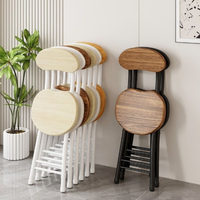 Classic Style Folding Chair with Oval Seat Portable, No Assembly Needed, Durable Metal Frame Hardwood Construction for Home