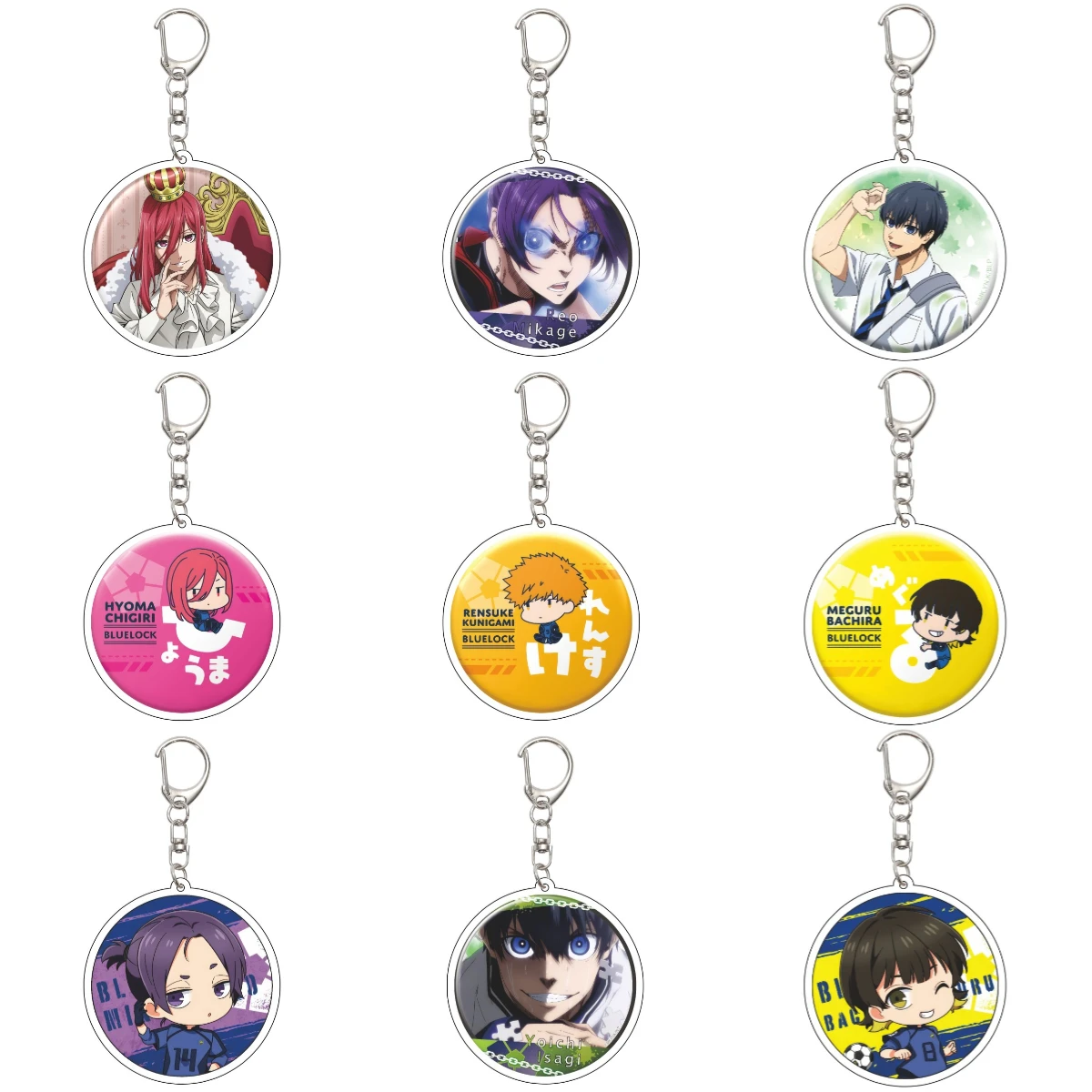 55 مللي متر أنيمي الأزرق قفل المفاتيح Isagi Yoichi/Bachira Meguru/Rensuke Kunigami مفتاح سلسلة الاكريليك نموذج لوحة هدايا عيد الميلاد #1