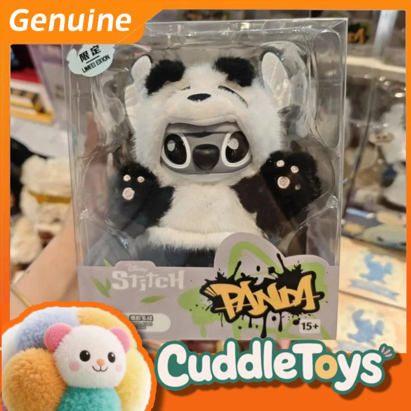 

New Genuine Disney Stitch Genz Panda Limited Plush Peluche Anime Dolls Pendants Keychains Decoration Birthday Gifts