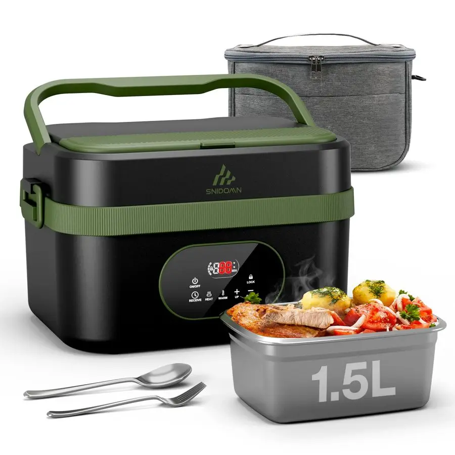 

Электрический ланч-бокс для взрослых и мужчин, подогреватель еды с подогревом 1,5 л с умным таймером и самонагревом, портативные ланч-боксы емкостью 8000 мАч с