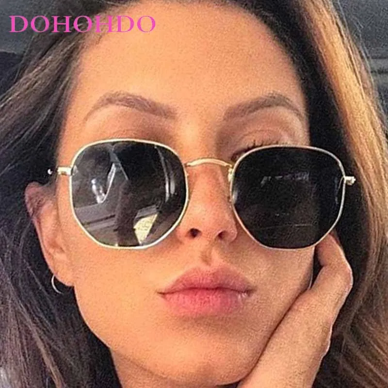 

Classic Luxury Brand Designer Polygon Metal Frame Sunglasses Women Fashion Trendy Men Sun Glasses Travel Driving Shades UV400